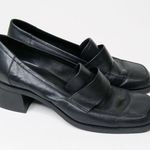 Vintage 90s Westies Black Leather Heeled Loafers Size 7 Photo 1