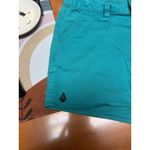 Volcom  Women's size 0 / 24 Turquoise Teal Aqua Blue Chino Shorts‎ Frochickie V5 Photo 2