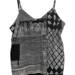 Jams World Vintage Nori Tank Top Women Size Large Black White Arty Tribal Boho Photo 0