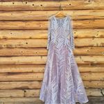 LARA High Neck Sheer Long Sleeve Embellished Gown Pink Size 6 Photo 2