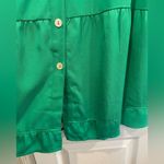 NWT Toofan Size L Jade Green Long Sleeve Pearl Button Front Tiered Shift Dress Size L Photo 7