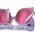 PINK - Victoria's Secret Victoria's Secret PINK purple leopard print lace wear everywhere t shirt bra Photo 3