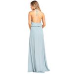 Show Me Your Mumu Bridesmaid Heather Halter Dress in Silver Sage Crisp Size L Photo 2