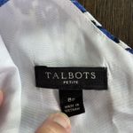 Talbots New Jumpsuit Size 8 P Womens Blue White Geometric Ikat Viscose Photo 6
