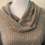 Jones New York NWT szM long sleeve heathered grey tan cowl neck high low tunic Photo 1
