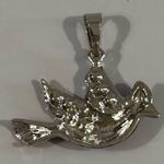 Red Enamel/Rhinestone Cardinal Bird Pendant. Photo 2