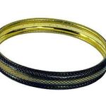 Bangle Bracelet Gold Brass Black Colors Textured Metal Slip on Photo 0