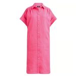 J.Crew NWT Relaxed-fit Short-sleeve Pink Baird McNutt Irish Linen Shirtdress S Photo 2