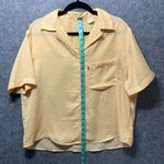 Levi's Womens Yellow Floral Print Short Sleeve Button Down Shirt Top Medium Photo 4
