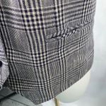 Vintage Y2K Talbots Petites Plaid Linen Vest Women's 6 Button Front USA‎ Made Gray Photo 3
