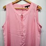 Adrienne Vittadini  Pink Sleeveless Semi Sheer Blouse with Silver Metal Keyhole Photo 3