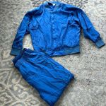 Vintage JPL Fashion Silk Tracksuit Blue Large Photo 0