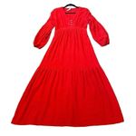 Anthropologie  Amadi Alisha red tiered maxi dress small Photo 11