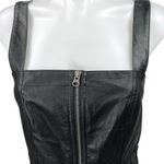 Wild Fable Black Faux Leather Sleeveless Square Neck Zip Up Mini Bodycon Dress S Photo 3