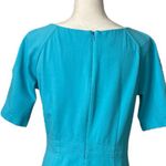 Talbots Sheath Dress Wide Round Neck Short Sleeves Teal Aqua Blue Women’s Size 6 Photo 7