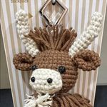 Piper K | Crochet Highland Cow Bag Charm Brown Photo 2