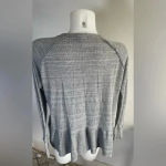 Free People Coastline Thermal Henley Peplum Top Gray Marled 0019 Photo 3