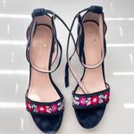 Kate Spade  Watson Floral Embroidered Block Heel Suede Sandals Photo 1
