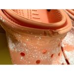 Crocs Peach White Paint Splatter Original Fit Slide On Size 6 Women Discontinued Photo 5