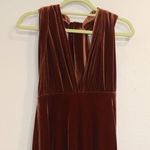 Revelry Terracotta Velvet Maxi Halter Dress Sz XS Tan Photo 2