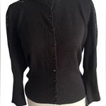 Antonio Melani  Cardigan Women’s Sweater Small Black Long Sleeve Lace Wool Nylon Photo 0