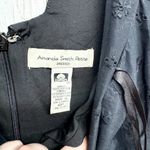 Amanda Smith  Dress Women Sz 6P Floral Embroidered Sleeveless Black Cotton Mini Photo 1