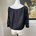 Cupcakes and Cashmere Cropped Lace Blouson Top Black S NWOT Photo 5