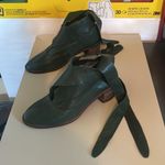 Anthropologie Anthro KUPURI Edith Leather Ankle Wrap Forest Green 2” Heel Booties $278 US 7; EUR 37 Photo 1