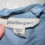 Jennifer Grace Jennifer & Grace Blue Eyelet Lace Embriodered Short Sleeve Boho Mini Dress Photo 4