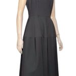 Jill Stuart Jill 8 Black Crepe Sweatheart Neckline Midi Full Skirt Midi Dress Photo 3