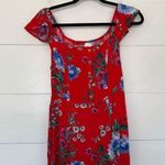 Band of Gypsies Women’s Medium Red Floral Split Maxi Dress Photo 0