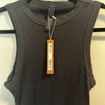 SKIMS  Soot Cotton Rib Black Mini Tank Dress Photo 3