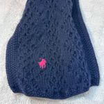 Ralph Lauren Polo Knit Scarf Navy Pink Pony Logo Preppy Classic Photo 0