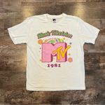 MTV White Floral Graphic T Photo 0