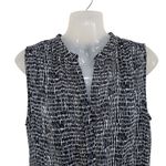 Hilary Radley Sleeveless Split Neck Sheer Tunic Dress Button Front Black Sz 10 Photo 4