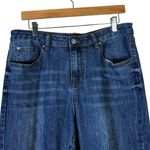 Red Tag Denim Skinny Jeans Womens 12 Medium Wash Distressed Knee Raw Hem Stretch Blue Photo 1