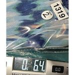 Chico's  Women's Blue Watercolor Tie-Dye Knit‎ Lined Banded Hem Top Sz 2 Vacation Photo 5