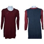 Tommy Hilfiger  Two-Tone Maroon & Navy Sweater Dress Size Small Preppy Photo 2