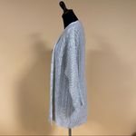 Pink Rose 🛍️ 5/$20  Gray Cream Woven Knit Cardigan Sweater Size XS Photo 2