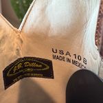 J.B. Dillon Cowboy Western Boots Womens 10 B USA Made Red Tan Leather Square Toe Photo 4