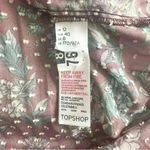 Topshop  Sz 8 Womens Dark Red Floral Print Mock Neck Shirt Blouse Prairie Boho Photo 6