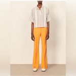 Sandro Striped Guipure Lace Trim Short Top Blouse Size 4 Small EUC Photo 1