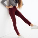 Madewell 10” High Rise Skinny Red Velvet Pants Photo 0