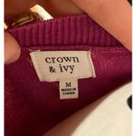 Crown & Ivy  Women's V-Neck Pullover Sweater Pink Size M Casual Photo 1