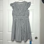 Cupshe  NWT Striped Ruffle Sleeve Dress Smocked Waist Casual V Neck‎ XL Photo 1