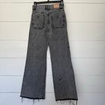 ZARA Women’s 2 Gray Black Wash Raw Hem Flare Jeans Photo 2