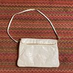 80s VINTAGE WHITE GENUINE LEATHER STUDDED PURSE / OVERSIZED CLUTCH Photo 7