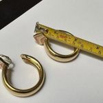 Trifari Signed  Enamel Hoop Clip On Earrings Gold Tone Photo 3