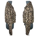 Reformation Leopard Print Jean Jacket Small Tan/Black Trucker Denim Boho Mobwife Photo 4