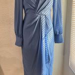 JJ's House Sheath/Column V-Neck Tea-Length Chiffon Cocktail Dress With Cascading Ruffles Photo 7